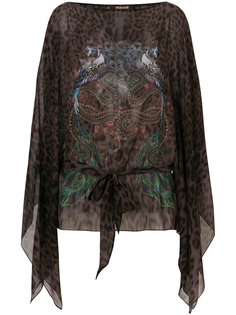 кафтан с леопардовысм узором Roberto Cavalli