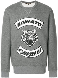 джемпер с логотипом и тигром Roberto Cavalli