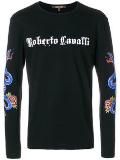 толстовка с принтом логотипа Roberto Cavalli