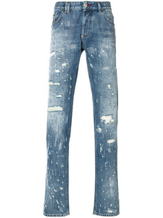 джинсы с потертой отделкой Philipp Plein