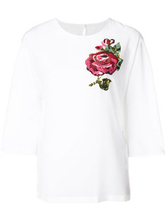 топ с аппликацией роз Dolce &amp; Gabbana