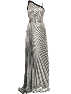 плиссированное вечернее платье Goddess из ткани ламе Mugler