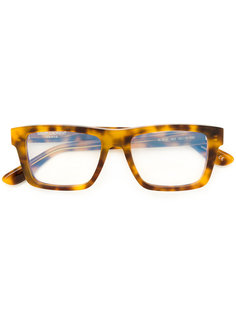 квадратные очки с черепаховым узором  Saint Laurent Eyewear