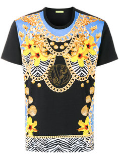 футболка с цветочным принтом Versace Jeans