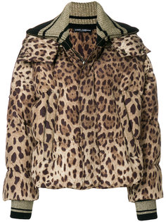 куртка-пуховик с леопардовым узором Dolce &amp; Gabbana