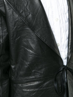 straight fit leather coat Ann Demeulemeester