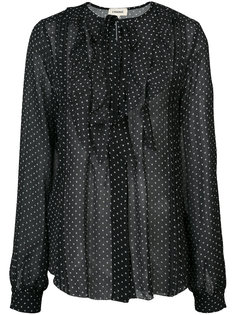 polka dot frill detail blouse Lagence