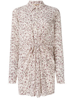 ruched floral shirt dress Saint Laurent