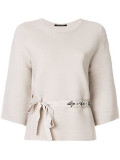 belted rib knit sweater Luisa Cerano