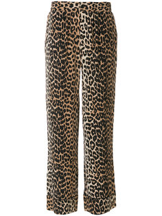 брюки с леопардовым принтом Ganni