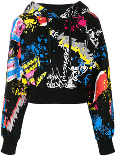 scribble print cropped hoodie  Versus