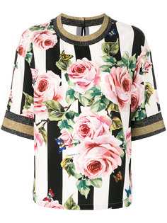 полосатая блузка с цветочным принтом Dolce &amp; Gabbana