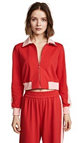 alice + olivia AIR Jackson Cropped Track Jacket