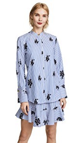 Derek Lam 10 Crosby Shirtdress with Ruffle Skirt