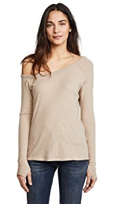 Enza Costa Long Sleeve Off the Shoulder Top