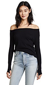 Enza Costa Long Sleeve Off the Shoulder Top