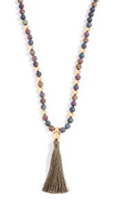Gorjana Hannah Druzy Long Tassel Necklace