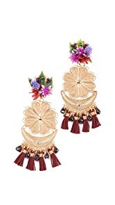 Mercedes Salazar Berry Bougainvillea Clip On Earrings