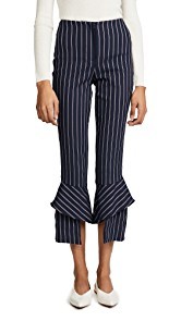 Nicholas Spiral Hem Pinstripe Pants