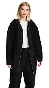 T by Alexander Wang Mixed Media Full Zip Hoodie