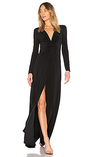 Платье со складками v neck - Halston Heritage