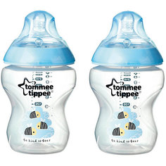 Бутылочки для кормления Tommee Tippee "Closer To Nature" с антиколиковым клапаном 2 шт., 260 мл, голубые