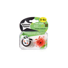 Силиконовые пустышки Tommee Tippee "AnyTime" Коровка и пёсик 0-6 мес., 2 шт.