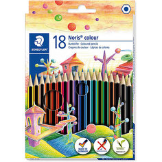 Карандаши цветные Noris Colour, 18 цветов, WOPEX, Staedtler
