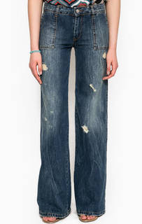 Расклешенные джинсы с потертостями Fornarina