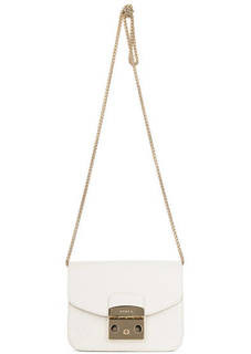 Маленькая кожаная сумка молочного цвета Furla