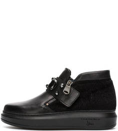 Полусапоги из натуральной кожи со вставкой из искусственного меха Tosca BLU