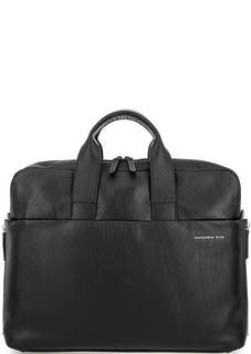 Кожаная сумка с короткими ручками и широким плечевым ремнем Mandarina Duck