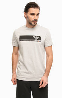 Серая футболка с принтом EA7