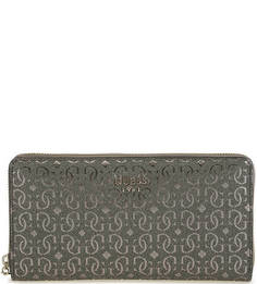 Серебристый кошелек на молнии Guess