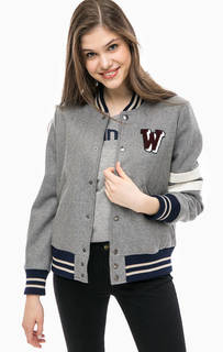 Серый бомбер с нашивкой Wrangler