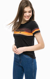 Черная футболка с контрастным принтом Wrangler
