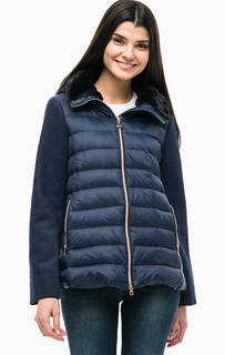 Синий пуховик расклешенного кроя EA7