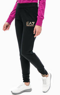 Брюки в спортивном стиле с принтом EA7