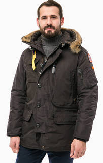 Коричневый пуховик KODIAK с капюшоном Parajumpers