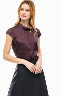 Бордовая блуза с короткими рукавами Comma