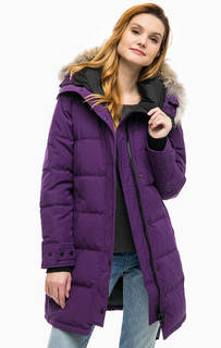 Удлиненный фиолетовый пуховик Shelburne Parka с капюшоном Canada Goose