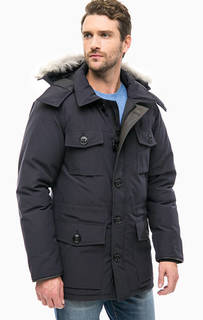 Синяя парка Banff Parka с меховой отделкой Canada Goose