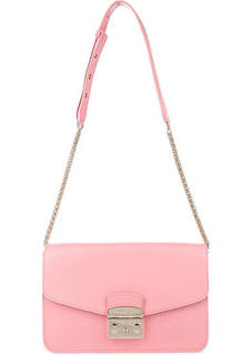 Кожаная сумка через плечо розового цвета Furla