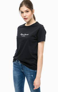 Хлопковая футболка с логотипом бренда Pepe Jeans