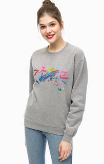Серый хлопковый свитшот с вышивкой Pepe Jeans