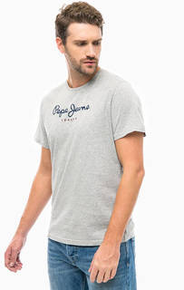 Хлопковая футболка с логотипом бренда Pepe Jeans
