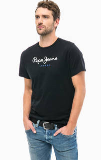 Хлопковая футболка с логотипом бренда Pepe Jeans