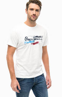 Футболка из хлопка с принтом Pepe Jeans