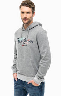 Толстовка из хлопка с принтом и вышивкой Pepe Jeans