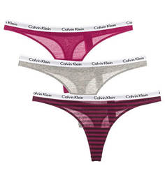Комплект из трех хлопковых трусов-стрингов Calvin Klein